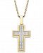 Men's Diamond Cross Pendant Necklace in Gold Ion-Plated Stainless Steel (1/4 ct. t. w. )