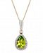 Peridot (1-3/4 ct. t. w. ) and Diamond Accent Pear-Cut Pendant Necklace in 14k Gold