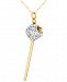 Simone I. Smith 18K Gold over Sterling Silver Necklace, White Crystal Mini Lollipop Pendant