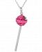 Simone I. Smith Platinum Over Sterling Silver Necklace, Pink Crystal Mini Lollipop Pendant