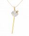 Simone I. Smith 18K Gold over Sterling Silver Necklace, White Crystal Lollipop Pendant