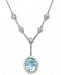 14k White Gold Necklace, Aquamarine (1-3/4 ct. t. w. ) and Diamond (3/4 ct. t. w. ) Lariat Necklace