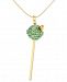 Simone I. Smith 18K Gold over Sterling Silver Necklace, Medium Lime Green Crystal Lollipop Pendant