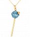 Simone I. Smith 18K Gold over Sterling Silver Necklace, Light Blue Crystal Mini Lollipop Pendant