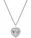 Twinkling Diamond Star Diamond Heart Pendant Necklace in 14k White Gold (1/4 ct. t. w. )