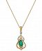 Emerald (5/8 ct. t. w. ) and Diamond Accent Pendant Necklace in 14k Gold