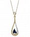 14k Gold Necklace, Sapphire (5/8 ct. t. w. ) and Diamond Accent Pear-Shaped Drop Pendant