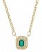 Brasilica by Effy Emerald (1-3/8 ct. t. w. ) and Diamond (1/2 ct. t. w. ) Pendant Necklace in 14K Gold, Created for Macy's