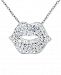 Simone I. Smith Clear Crystal Lips Pendant Necklace in Platinum over Sterling Silver