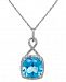 Blue Topaz (6 ct. t. w. ) and Diamond (1/5 ct. t. w. ) Pendant Necklace in 14k White Gold