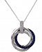 Royale Bleu by Effy Sapphire (1/3 ct. t. w. ) and Diamond (1/4 ct. t. w. ) Circle Pendant Necklace in 14K White Gold