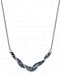 Wrapped in Love White and Blue Diamond Twist Necklace in Sterling Silver (1 ct. t. w. ), Created for Macy's