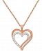 Diamond Heart Pendant Necklace in 10k Rose Gold (1/4 ct. t. w. )