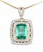 Rare Featuring Gemfields Certified Emerald (1-1/5 ct. t. w. ) and Diamond (1/4 ct. t. w. ) Pendant Necklace in 14k Gold