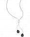 Onyx (9 x 8mm) Lariat Necklace in Sterling Silver