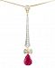 Rare Featuring Gemfields Certified Ruby (7/8 ct. t. w. ) and Diamond (1/4 ct. t. w. ) Lariat Necklace in 14k Gold