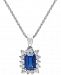 Sapphire (5/8 ct. t. w. ) and Diamond (1/5 ct. t. w. ) Pendant Necklace in 14k White Gold