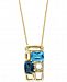 Mosaic By Effy Blue Topaz (3-1/4 ct. t. w. ) and Diamond Accent Pendant Necklace in 14k Gold