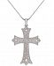 Diamond Vintage Cross Pendant Necklace in Sterling Silver (1/4 ct. t. w. )