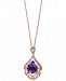 Viola by Effy Amethyst (3-3/8 ct. t. w. ) and Diamond (1/6 ct. t. w. ) Filigree Pendant Necklace in 14k Rose Gold