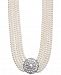 Belle de Mer Cultured Freshwater Pearl (5 & 9mm) and Cubic Zirconia Five-Strand Pendant Necklace