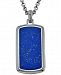 Esquire Men's Jewelry Lapis Lazuli (29 x 14mm) Tag Pendant Necklace, Created for Macy's