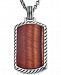 Esquire Men's Jewelry Red Tiger Eye (36 x 20mm) Dog Tag Pendant Necklace in Sterling Silver, Created for Macy's