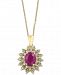 Amore by Effy Certified Ruby (1-3/8 ct. t. w. ) and Diamond (3/4 ct. t. w. ) Pendant Necklace in 14k Gold, Created for Macy's