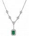 Emerald (5/8 ct. t. w. ) and Diamond (5/8 ct. t. w. ) Lariat Necklace in 14k White Gold