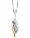 Sirena Three-Stone Diamond Two-Tone Pendant Necklace (1/4 ct. t. w. ) in 14k Gold and White Gold