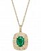 Emerald (1-1/10 ct. t. w. ) and Diamond (1/3 ct. t. w. ) Pendant Necklace in 14k Gold