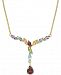 Multi-Gem Drop Y-Necklace (3 ct. t. w. ) in 18k Gold over Sterling Silver