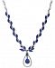 Effy Royale Bleu Sapphire (10-1/2 ct. t. w. ) and Diamond (9/10 ct. t. w. ) Fancy Teardrop Statement Necklace in 14k White Gold, Created for Macy's