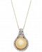 Cultured Golden South Sea Pearl (11mm) and Diamond (1/2 ct. t. w. ) Pendant Necklace in 14k White Gold