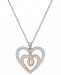 Diamond Two-Tone Heart Pendant Necklace (1/3 ct. t. w. ) in 14k Gold and White Gold
