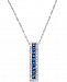 Sapphire (3/4-ct. t. w. ) and Diamond (1/5 ct. t. w. ) Linear Pendant Necklace in 14k White Gold