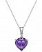 Amethyst (3-1/10 ct. t. w. ) and Diamond Accent Heart Pendant Necklace in 14k White Gold