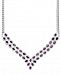 Sterling Silver Necklace, Amethyst Two Row Bib Necklace (14 ct. t. w. )