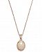 Opal (9/10 ct. t. w. ) and Diamond Accent Oval Pendant Necklace in 14k Rose Gold