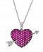 Ruby (1-9/10 ct. t. w. ) and Diamond (1/10 ct. t. w. ) Heart Pendant Necklace in Sterling Silver