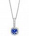 Velvet Bleu by Effy Diffused Sapphire (1 ct. t. w. ) and Diamond (1/10 ct. t. w. ) Pendant Necklace in 14k White Gold, Created for Macy's