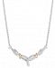Diamond Crossover V-Necklace in Sterling Silver and 14k Gold (1/4 ct. t. w. )