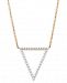 wrapped Diamond Accent Triangle Pendant in 10K Gold, Created for Macy's