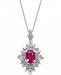 Ruby (1 ct. t. w. ) and Diamond (1/5 ct. t. w. ) Pendant Necklace in 14k White Gold