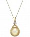 Cultured Baroque Golden South Sea Pearl (12mm) and Diamond (1/10 ct. t. w. ) Pendant Necklace in 14k Gold