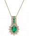 Emerald (1-1/3 ct. t. w. ) and Diamond (1/2 ct. t. w. ) Pendant Necklace in 14k Gold