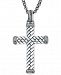 Esquire Men's Jewelry Decorative Cross Pendant Necklace in Sterling Silver, Created for Macy's
