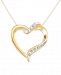 Signature Diamonds Heart Pendant Necklace in 14k Gold over Resin Core Diamond and Crystallized Diamond Dust