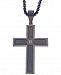 Esquire Men's Jewelry Diamond Accent Cross Pendant Necklace in Gunmetal and Black Ip over Stainless Steel, Created for Macy's