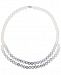 Cultured Freshwater Pearl (7mm) Gray Ombre Double Strand Necklace in 14k White Gold